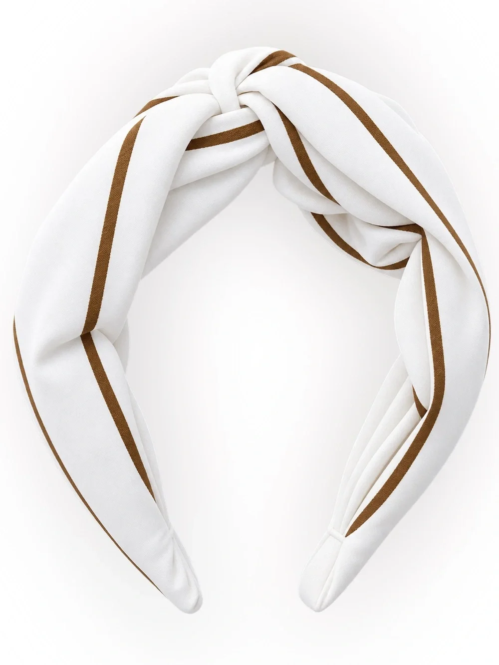 J. Crew Factory Cotton Poplin Twist Headband - White/Brown Stripe - NWT